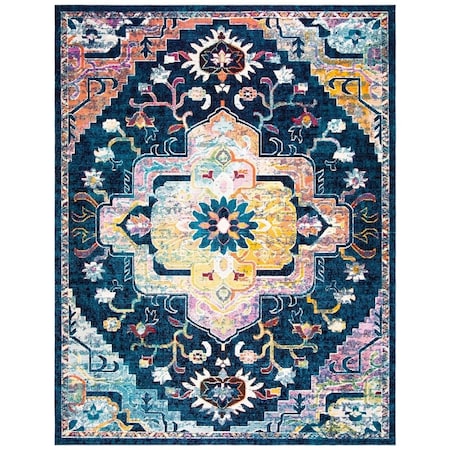 Safavieh 10 x 14 ft. Crystal Power Loomed Rectangle Area Rug Navy & Fuchsia CRS501H-10